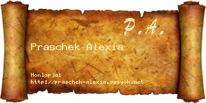 Praschek Alexia névjegykártya